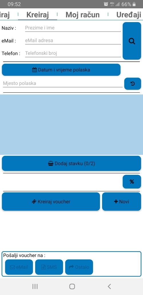 Izrada vaučer u mobilnoj aplikaciji Voucher System.